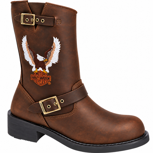 Harley Davidson Jerry  Brown Leather Engineer Boots .D93310