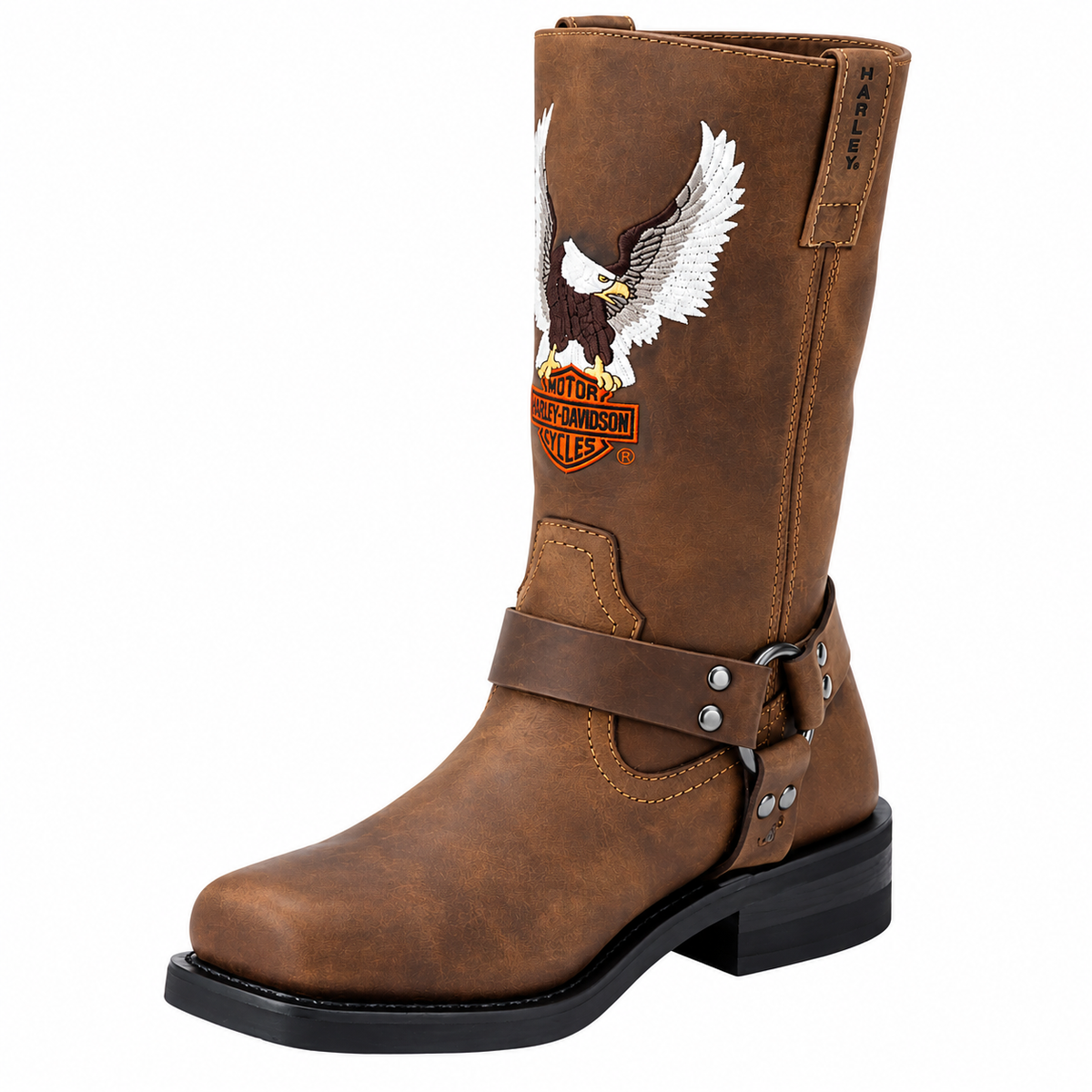 Harley Davidson Darren Brown Leather Engineer Boots . D93217