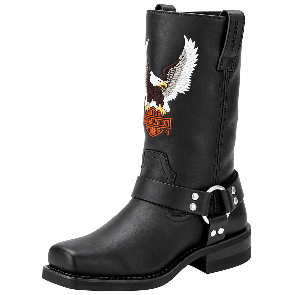 Harley Davidson Darren Black Leather Engineer Boots . D93216
