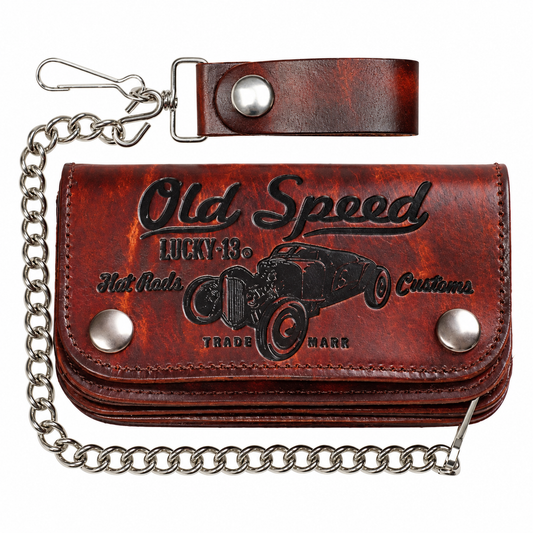 Lucky 13 Wallet Old Speed 6" Bi-Fold w/Chain