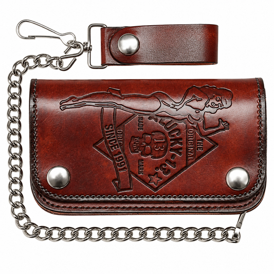Lucky 13 Wallet No Riders 6" Bi-Fold w/Chain