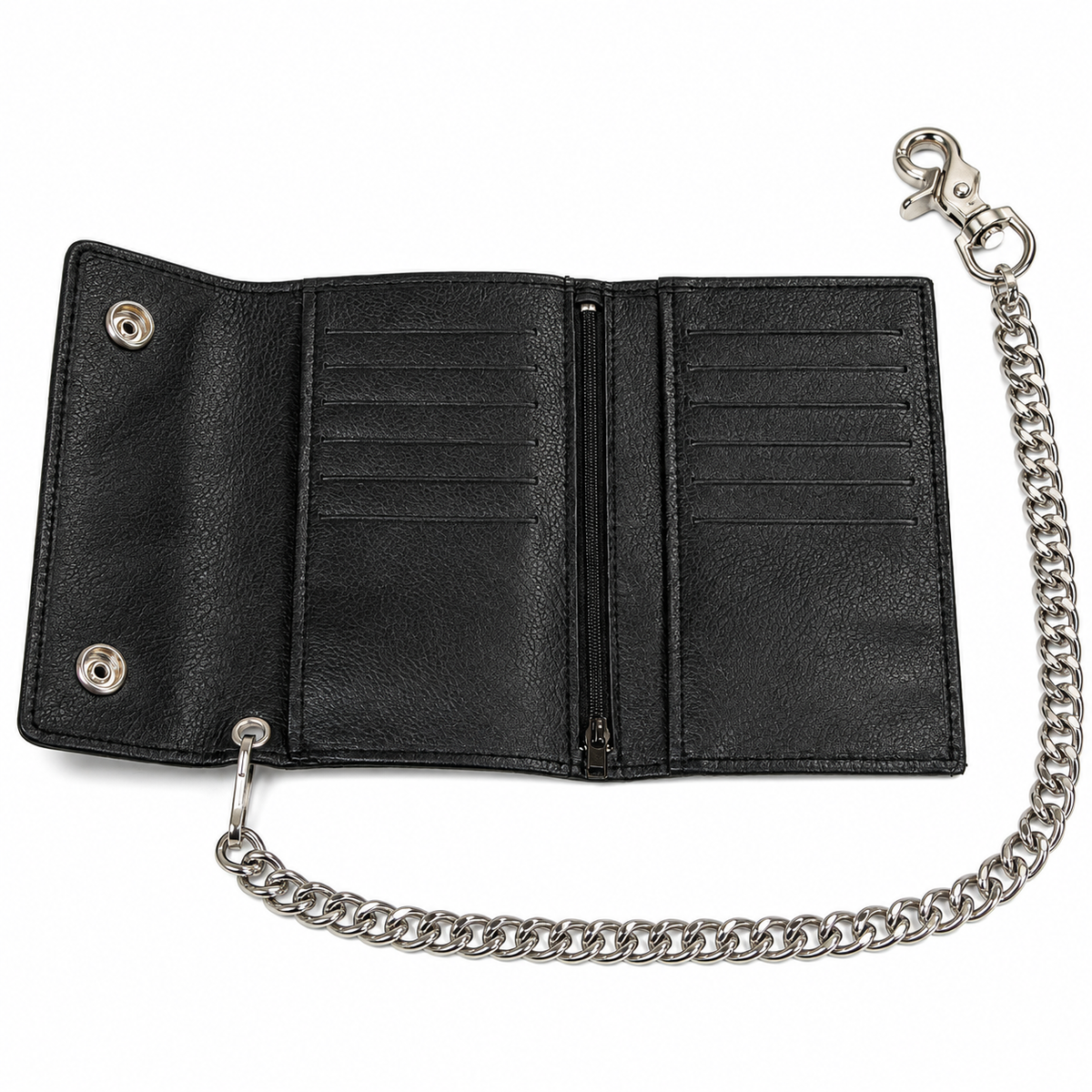 Large Soft Bi-Fold Wallet w/ Chain