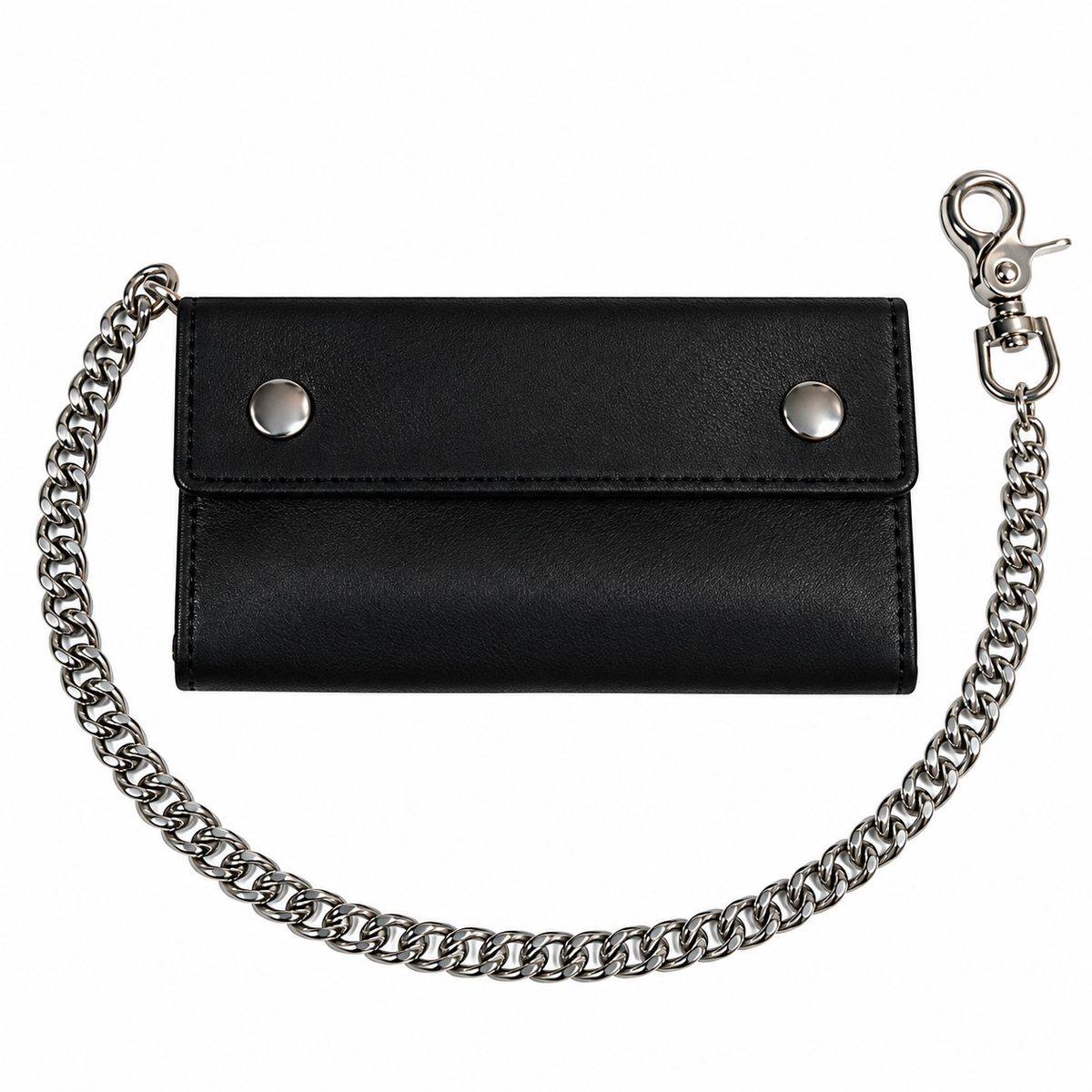 Large Soft Bi-Fold Wallet w/ Chain