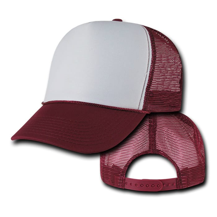 Burgundy and White Trucker Hat