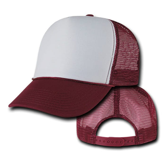 Burgundy and White Trucker Hat