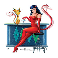 Thumbnail for Doug Horne Devil Girl and Her Cat Sticker