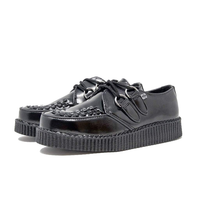 Thumbnail for TUK Black Leather Low Creeper