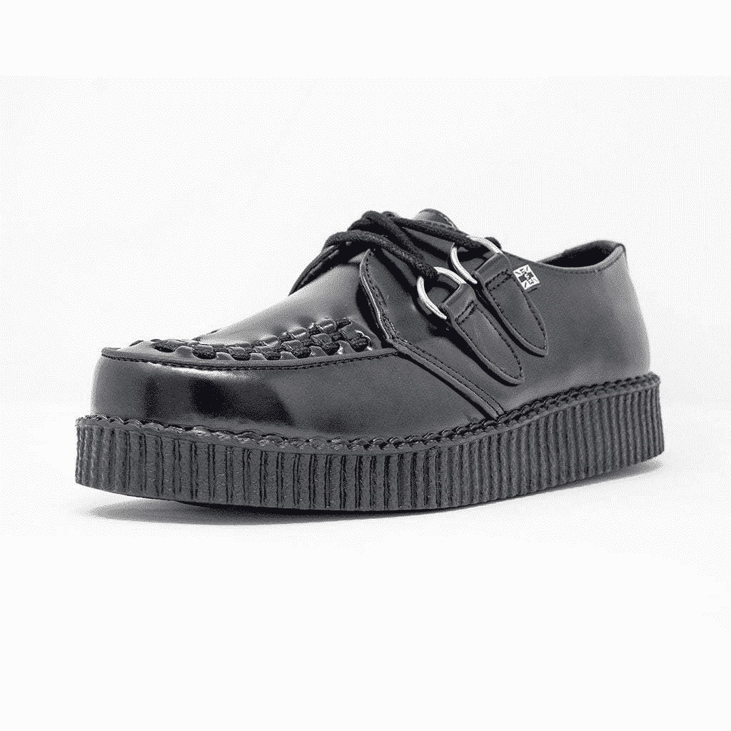 TUK Black Leather Low Creeper F6806