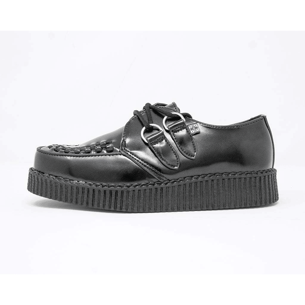 TUK Black Leather Low Creeper F6806