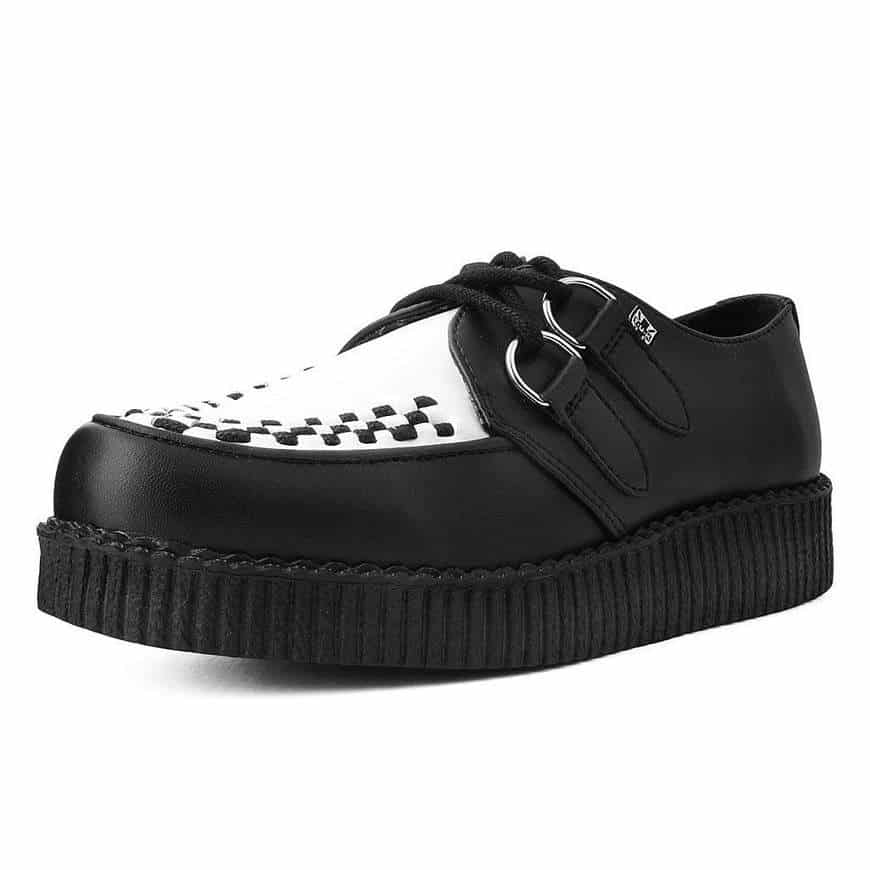 TUK Black and White Vegan Low Sole Creeper F9681