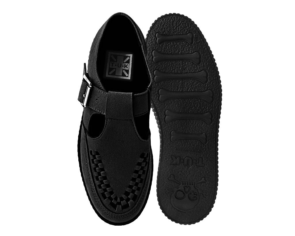 TUK Black T-Strap Mary Jane Creeper F9954