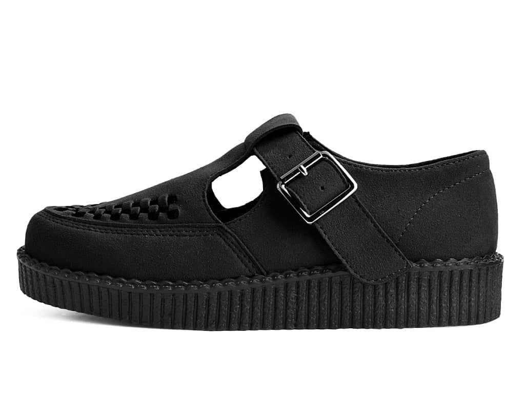 TUK Black T-Strap Mary Jane Creeper F9954