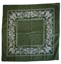 Thumbnail for Olive Green Paisley Cotton Bandana