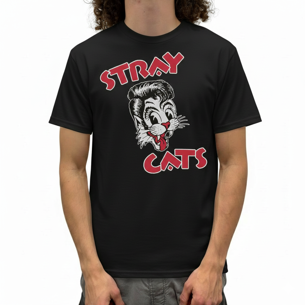Stray Cats Cat Head Logo T-Shirt