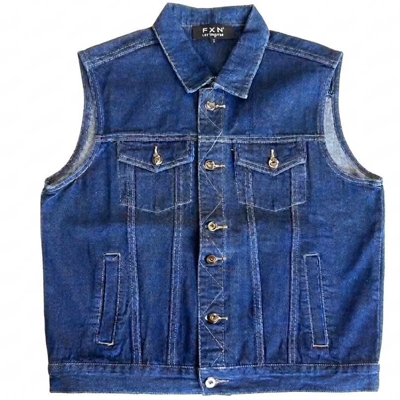 Dark Blue Denim Battle Vest