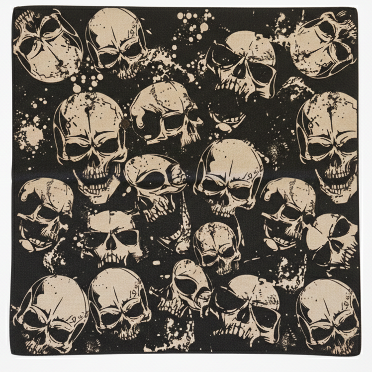 Brown Multi Print  Skull Bandana