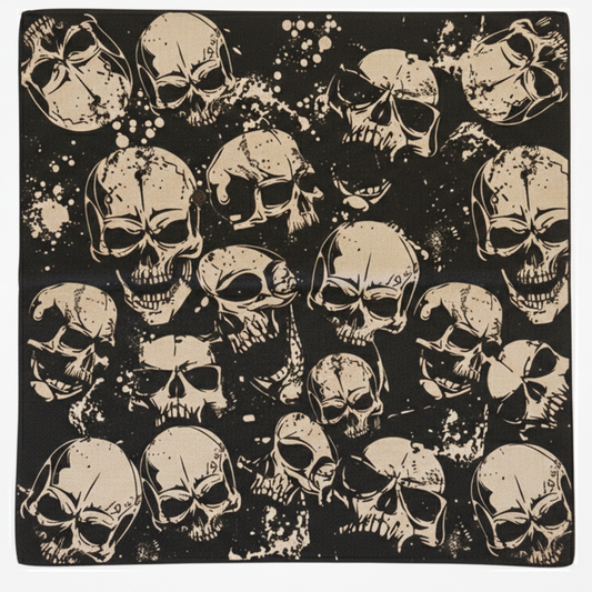 Brown Multi Print  Skull Bandana