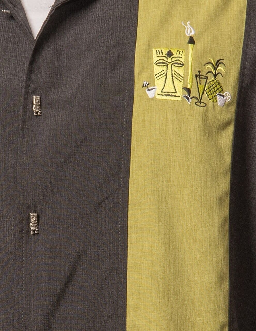 Green and Black Tiki Bowling Shirt by Steady Clothing