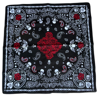 Thumbnail for Skull and Roses Print Bandana