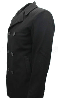 Thumbnail for Black Double Breasted Pea Coat