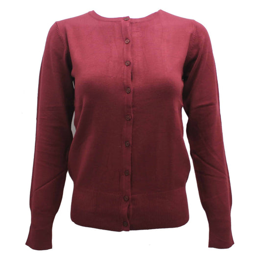 Burgundy Knit Cardigan Sweater