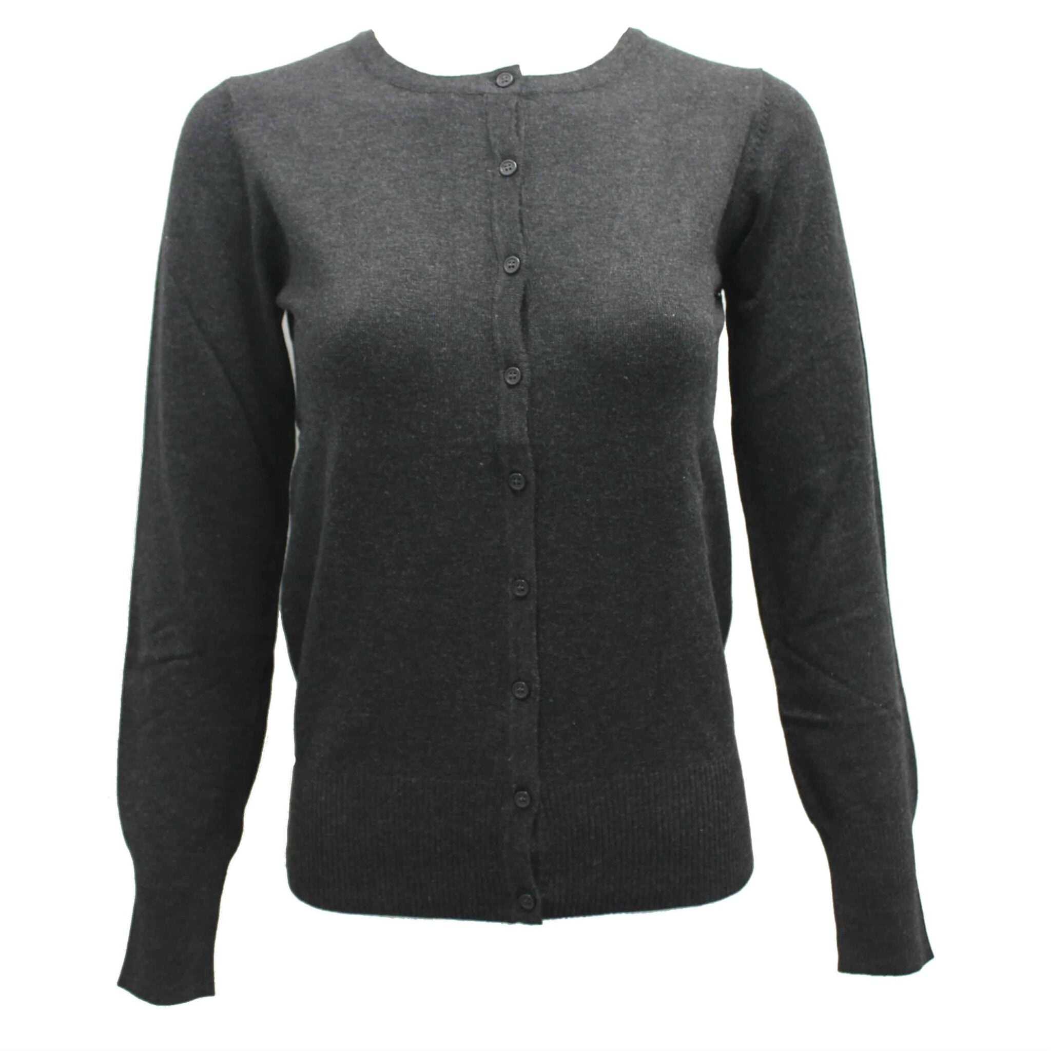 Charcoal Knit Cardigan Sweater