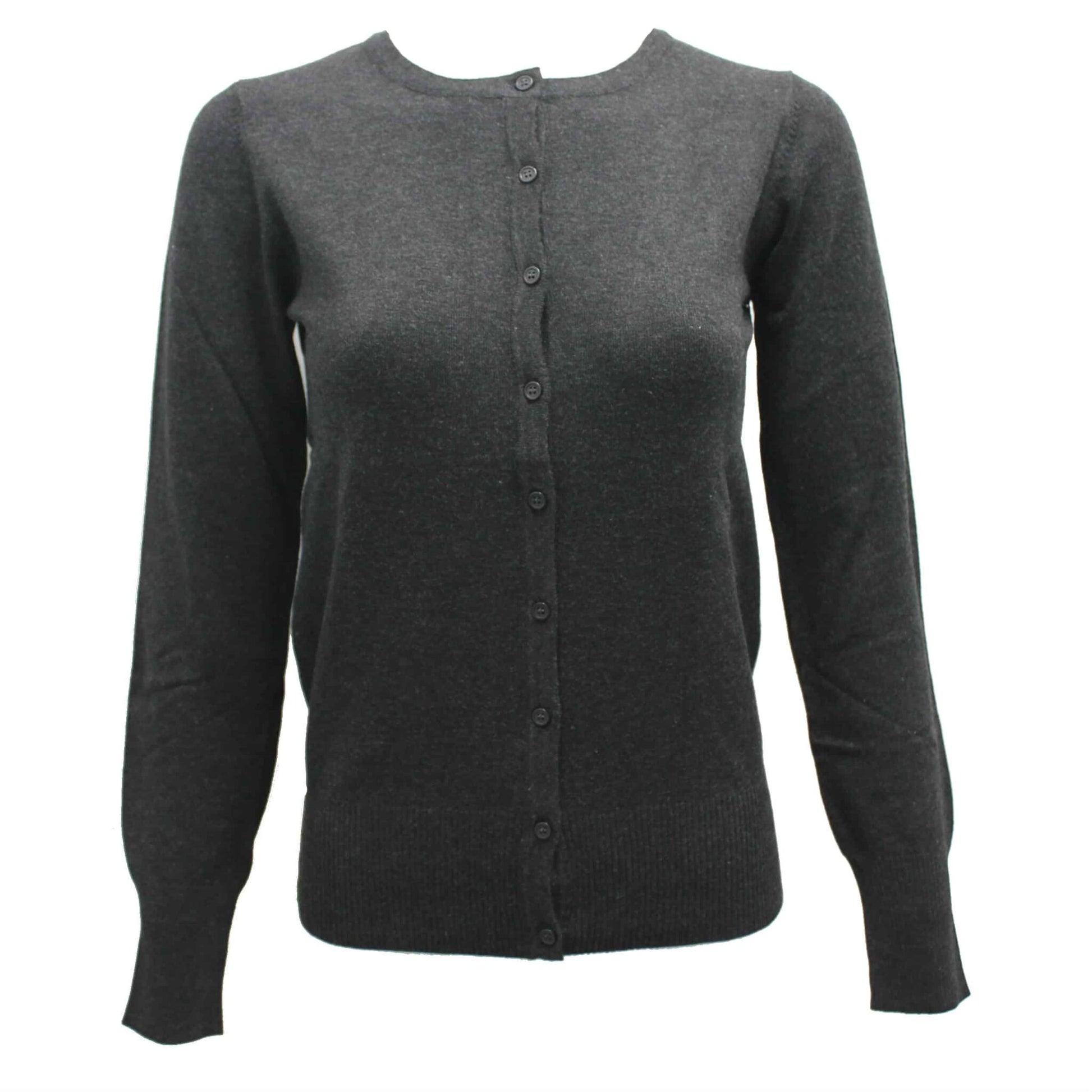 Charcoal Knit Cardigan Sweater