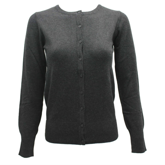 Charcoal Knit Cardigan Sweater