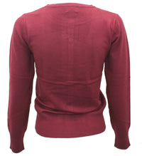 Thumbnail for Women's Burgundy Knit Cardigan Sweater