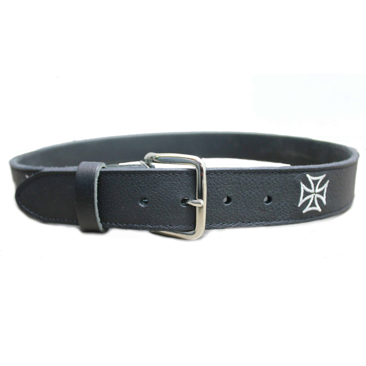 Iron Cross Embroidered Leather Belt