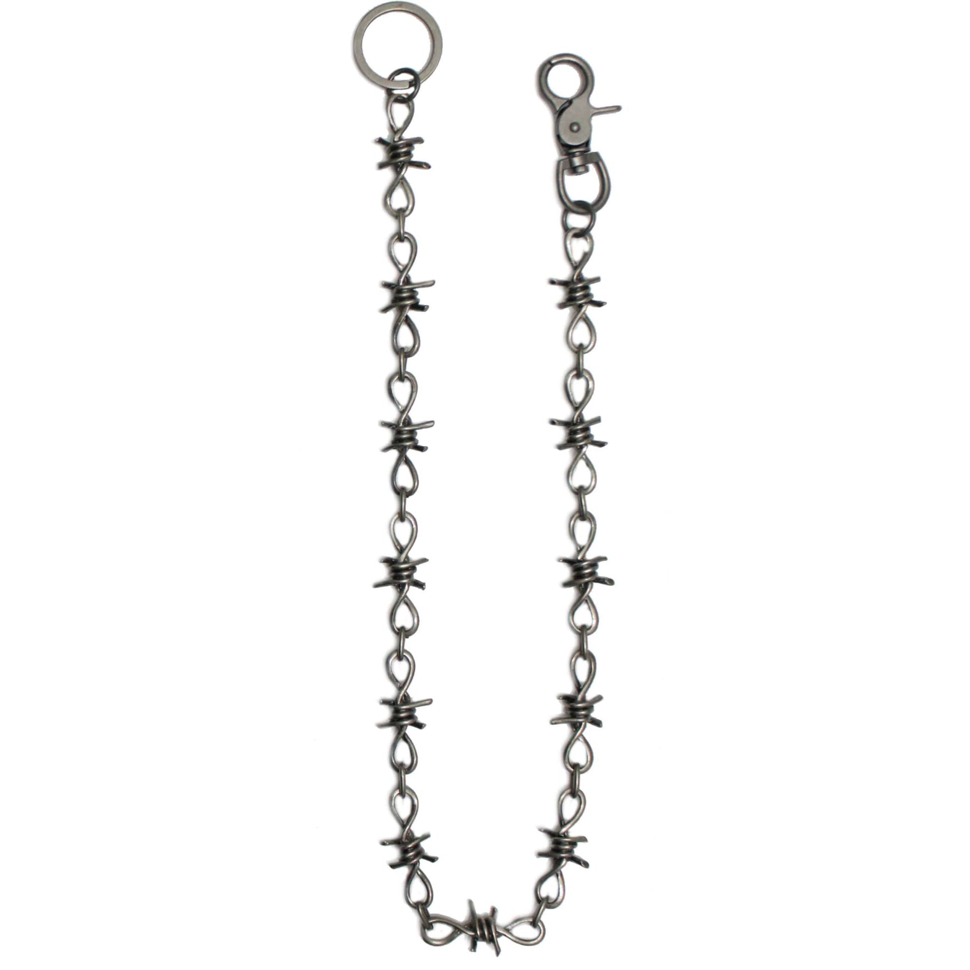Barbed Wire Wallet Chain Antique Finish 29"