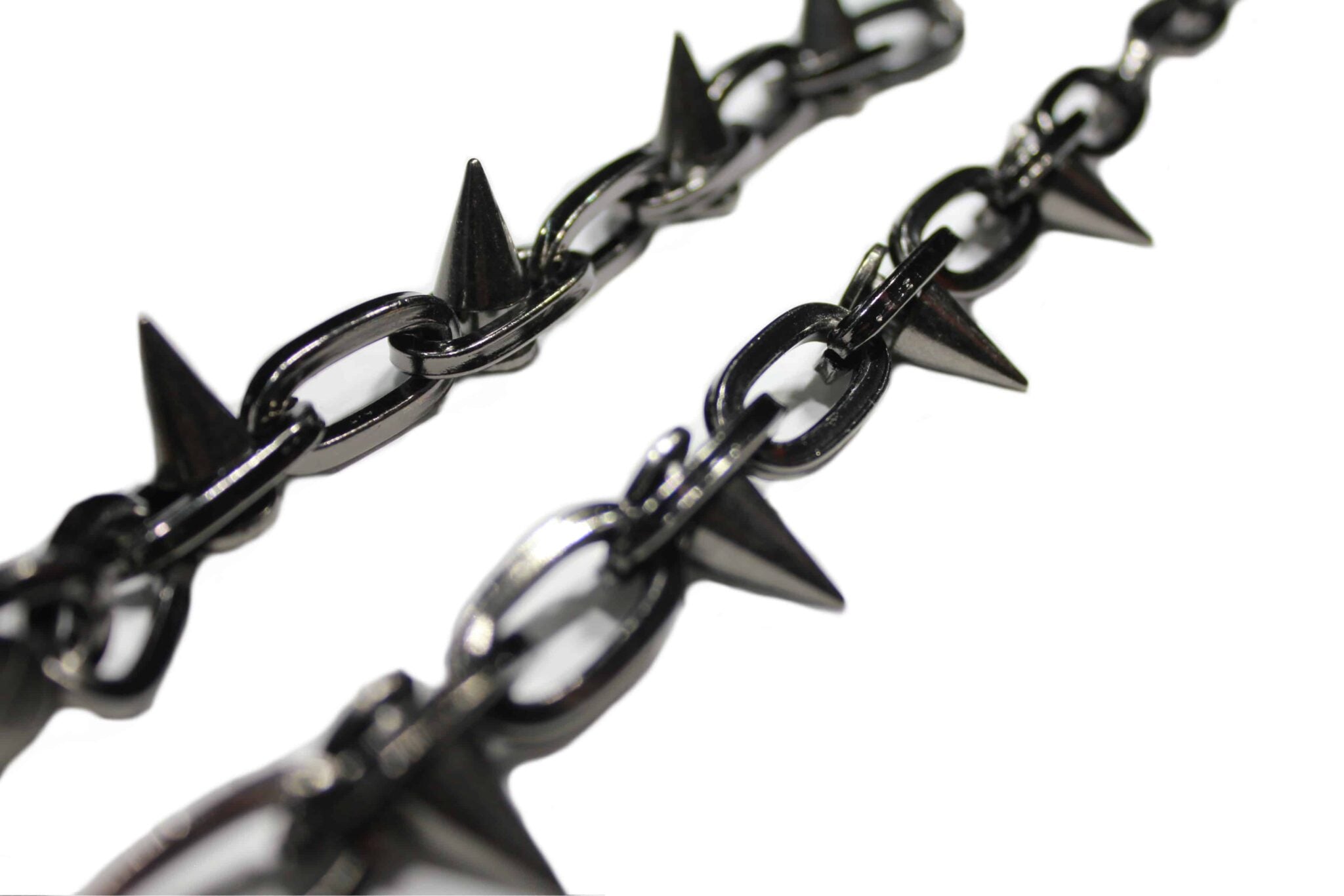Dark Chrome Spiked Wallet Chain 24