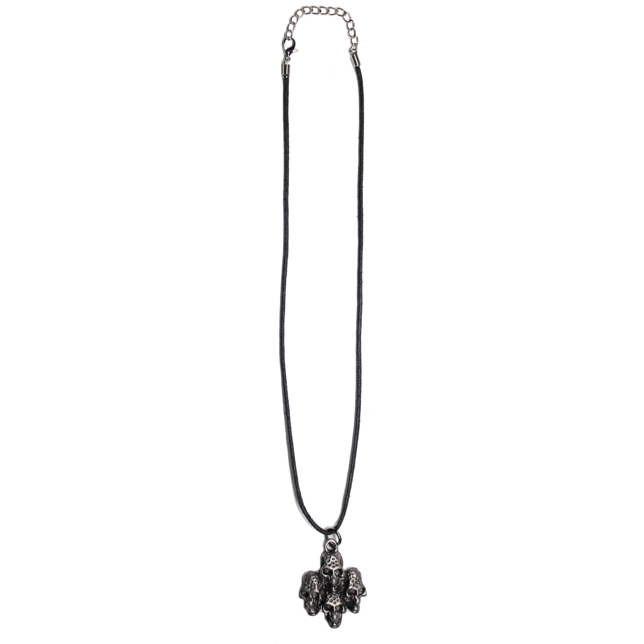 4 Bundled Metal Skulls Necklace