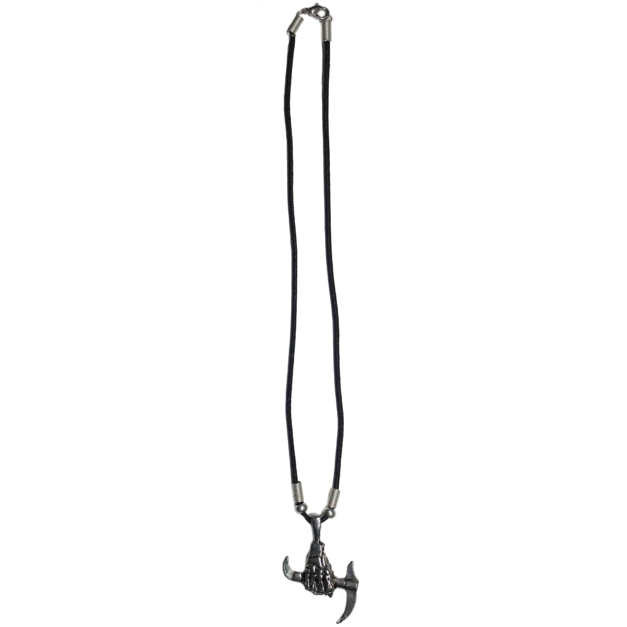 Death's Hand Holding Scythe Necklace