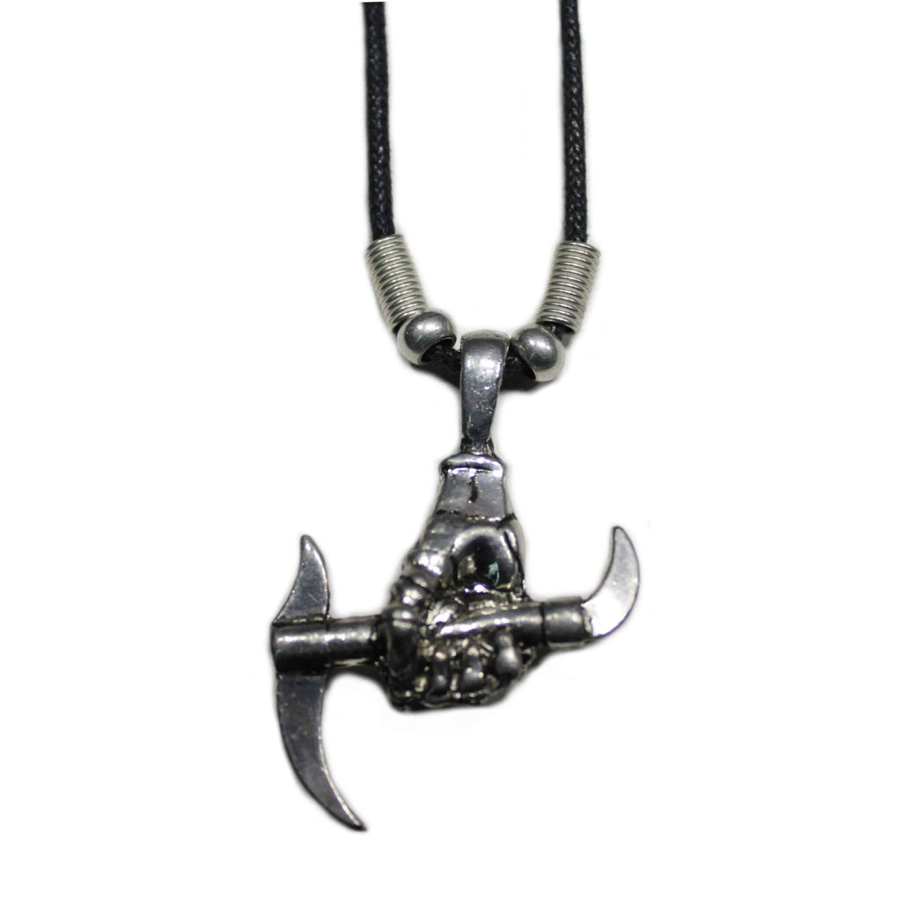 Death's Hand Holding Scythe Necklace