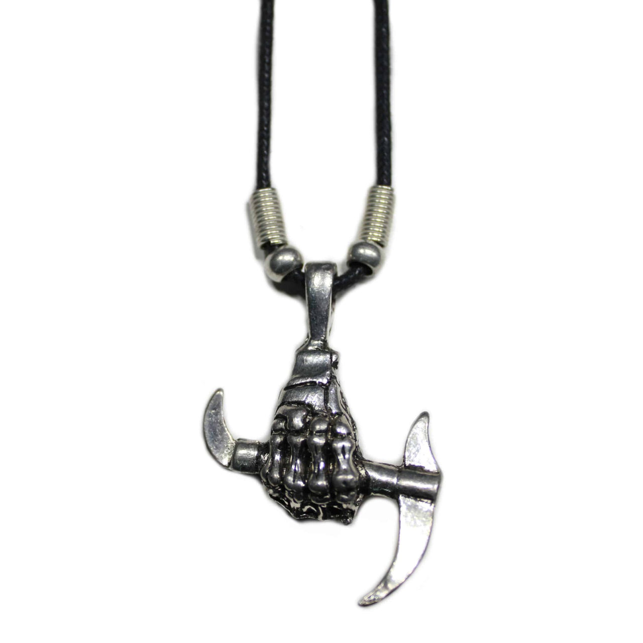 Death's Hand Holding Scythe Necklace