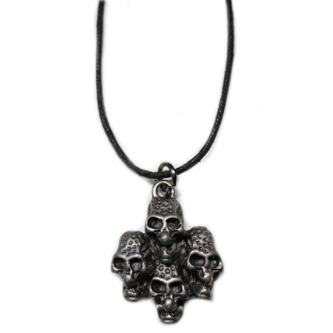 4 Bundled Metal Skulls Necklace