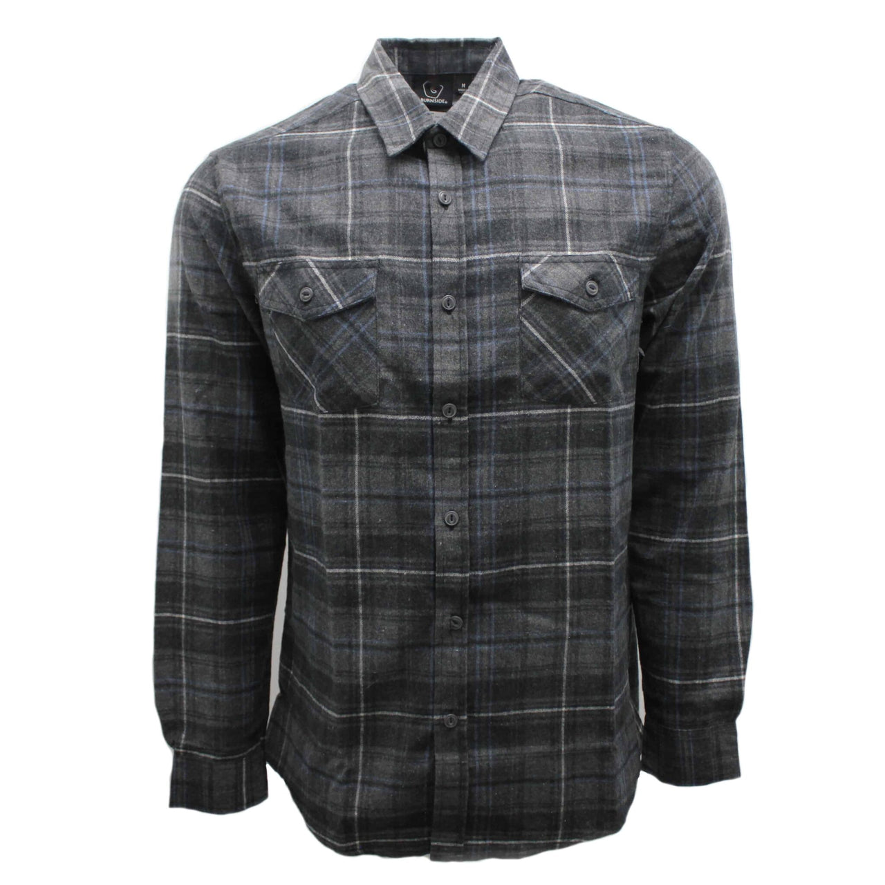 Gray and Navy Plaid Flannel