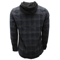 Thumbnail for Charcoal and Navy Hooded Flannel