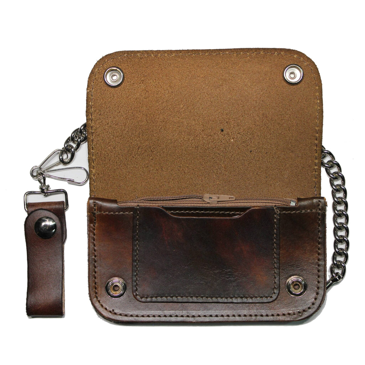 6” California Biker Leather Wallet w/ Chain