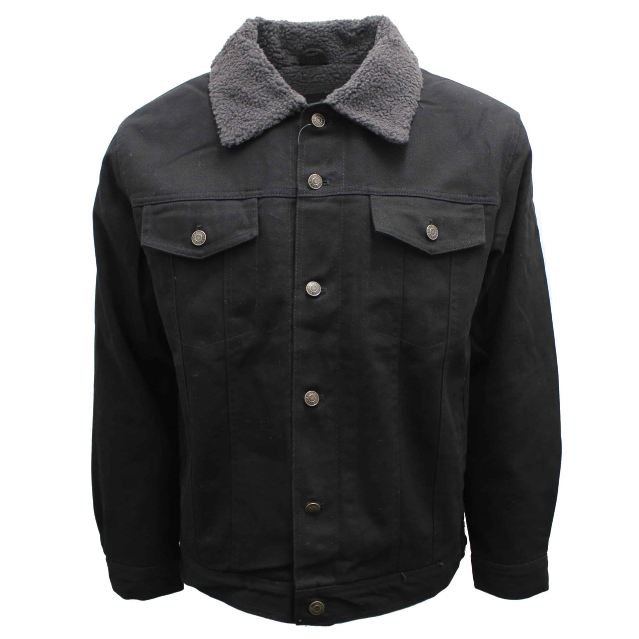 Sherpa Lined Black Denim Jacket