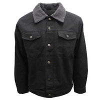 Thumbnail for Sherpa Lined Black Denim Jacket