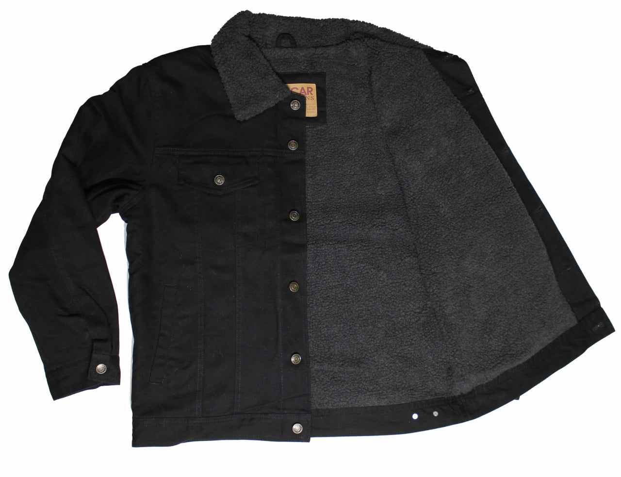 Sherpa Lined Black Denim Jacket