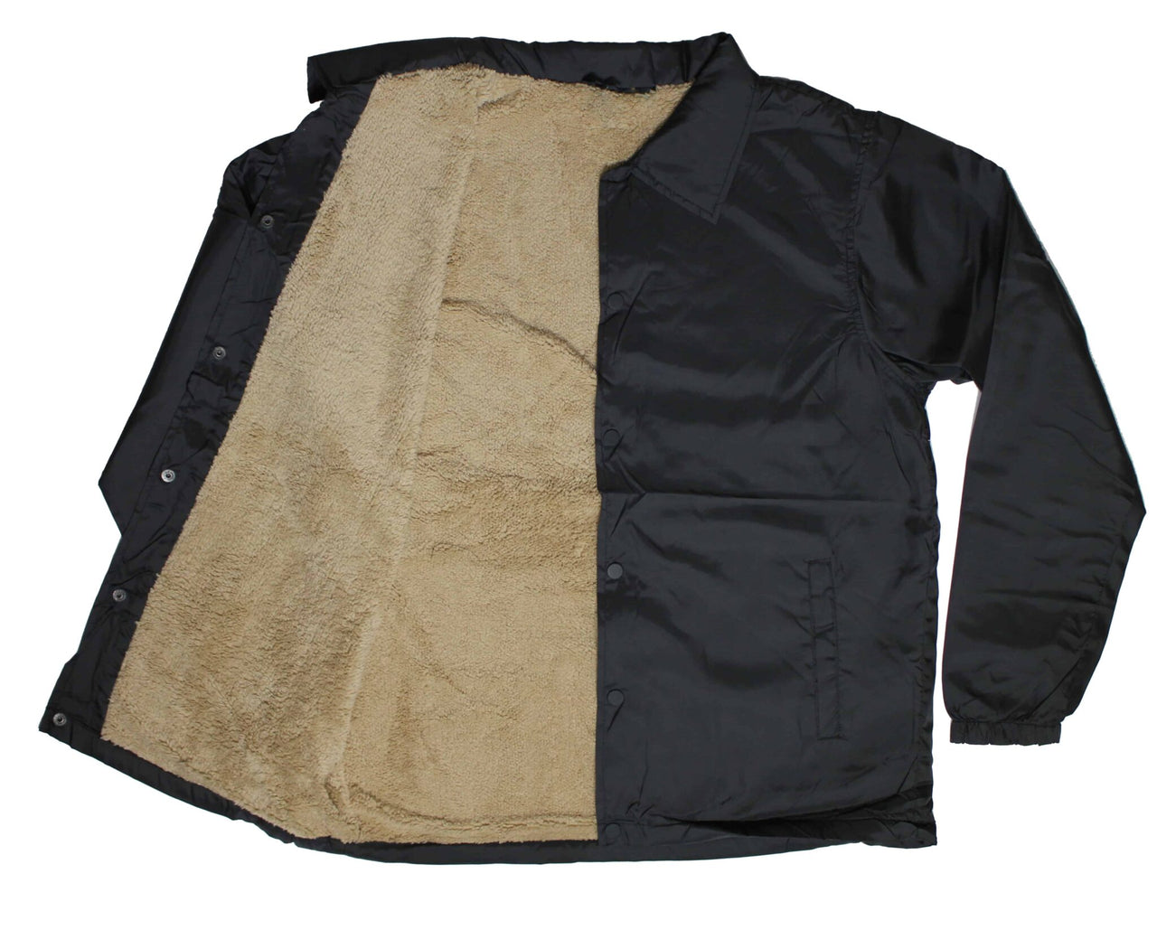Black Sherpa Lined Windbreaker Jacket