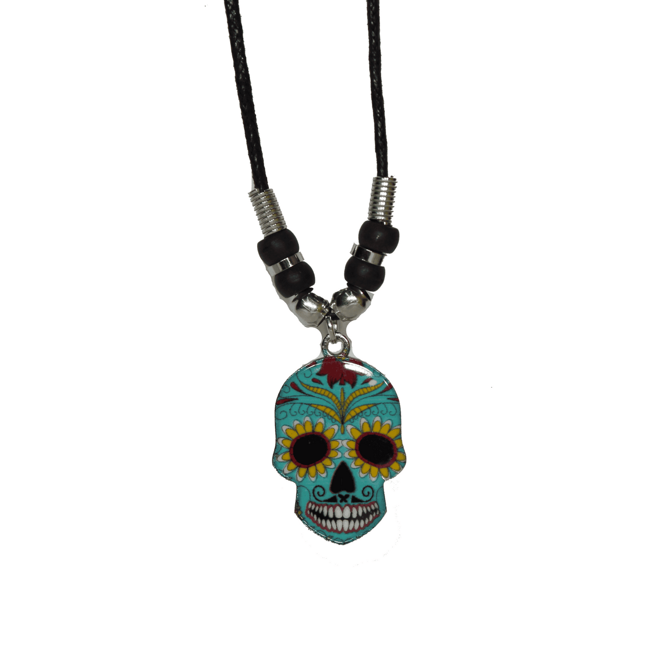 Cyan Sugar Skull Necklace