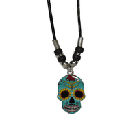 Thumbnail for Cyan Sugar Skull Necklace