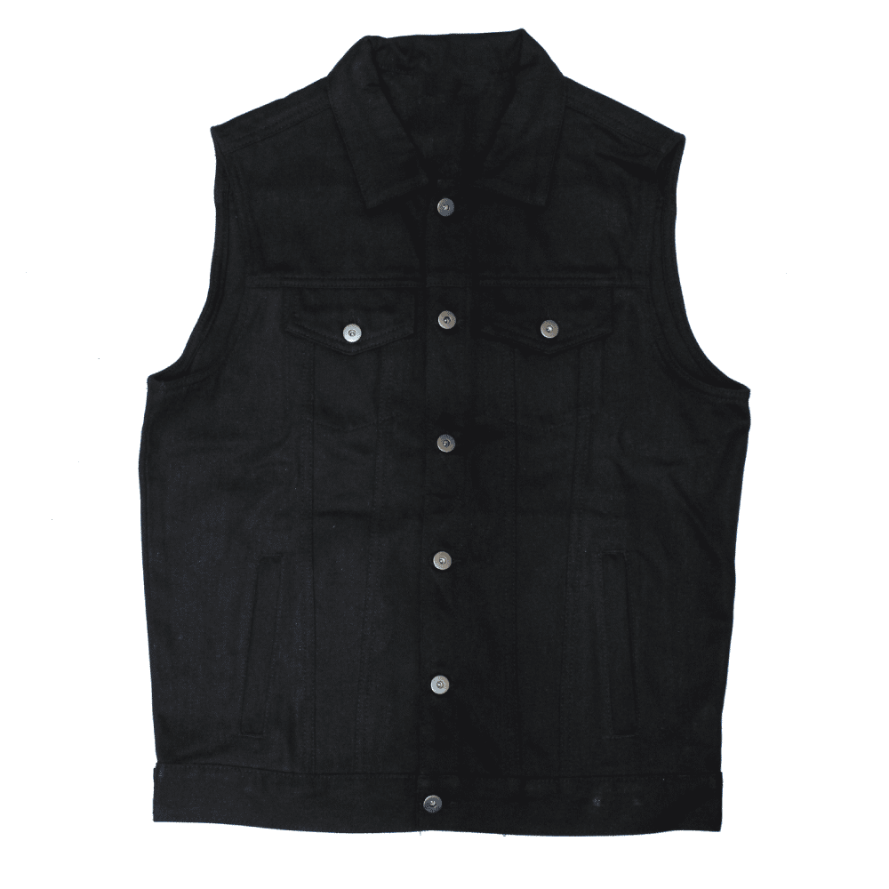 Mens Denim Black Vest