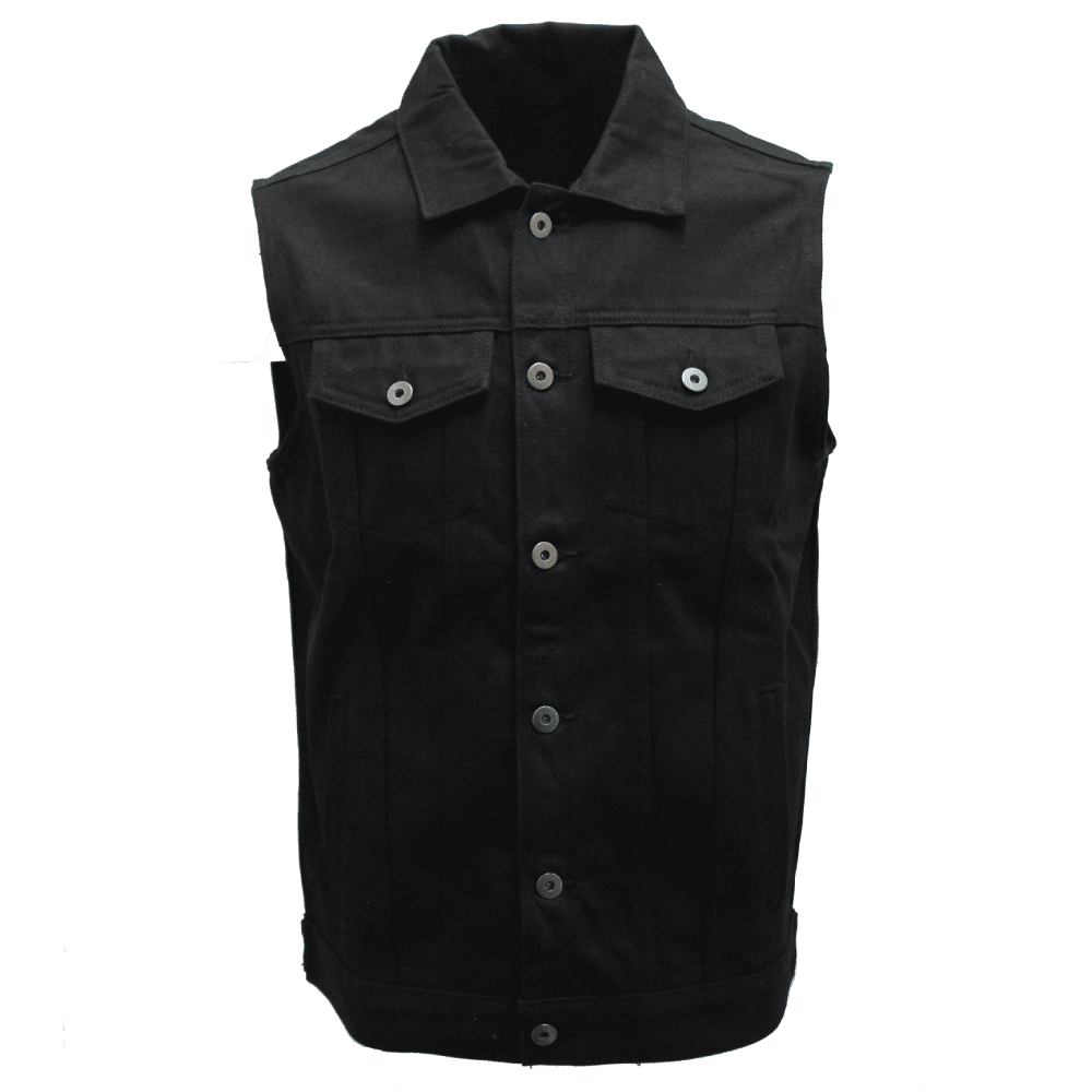 Men's Black Denim Battle Vest