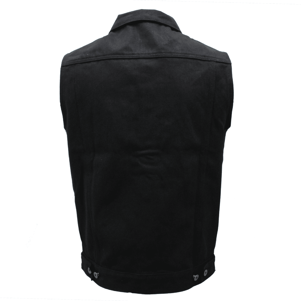 Men's Black Denim Battle Vest