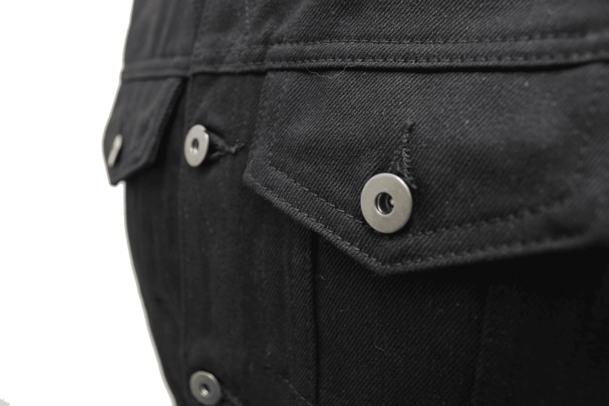 Men's Black Denim Battle Vest